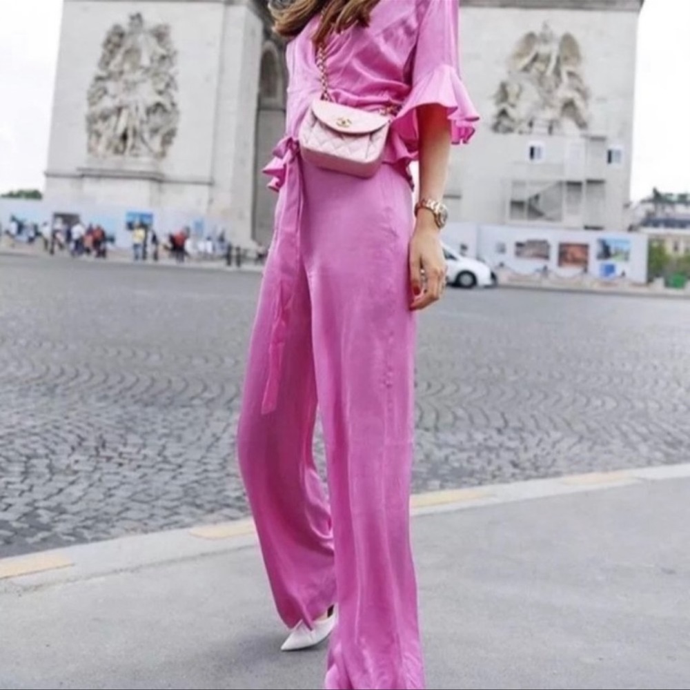 Zara Pink Satin Pant
